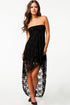 Black Bandeau Lace Evening Dress